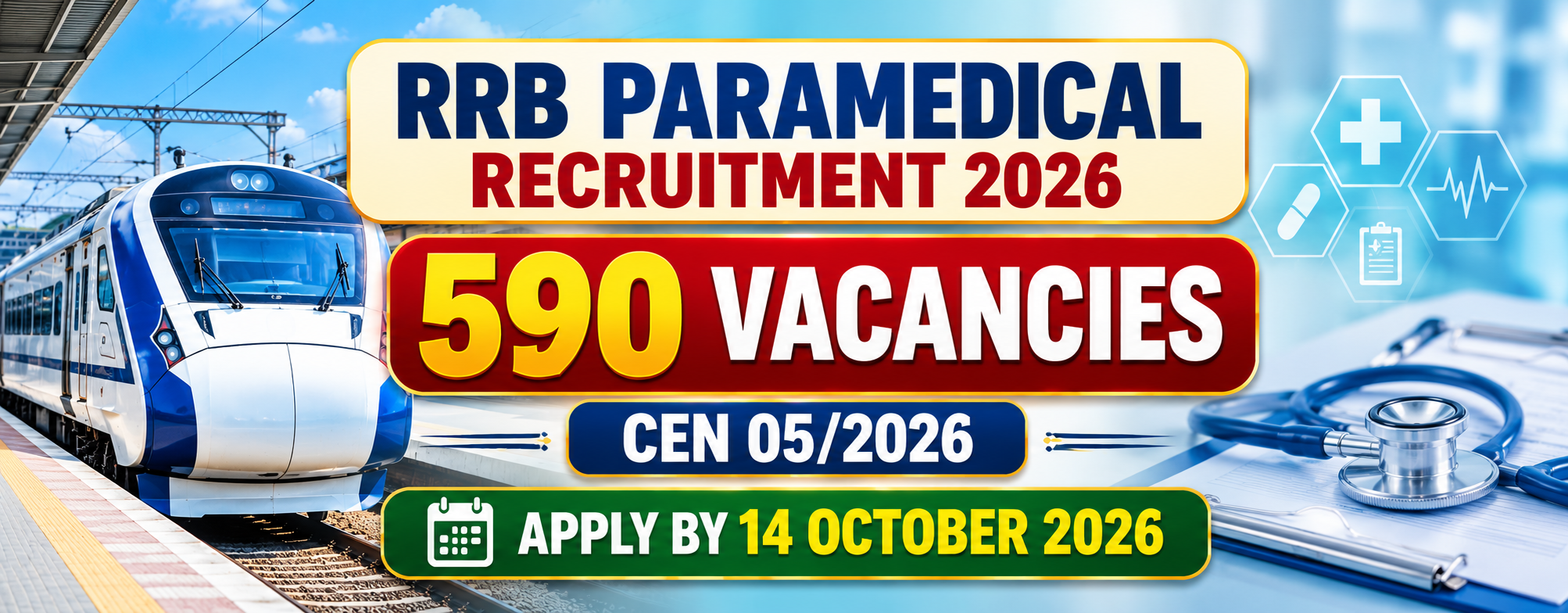 RRB Paramedical Recruitment 2026: 590 Vacancies, Apply Online by October 14